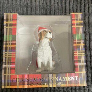 Brand New Sandicast Beagle with Santa Hat Christmas Ornament.